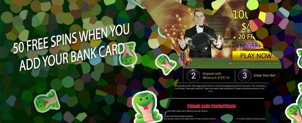 50 free spins valid card